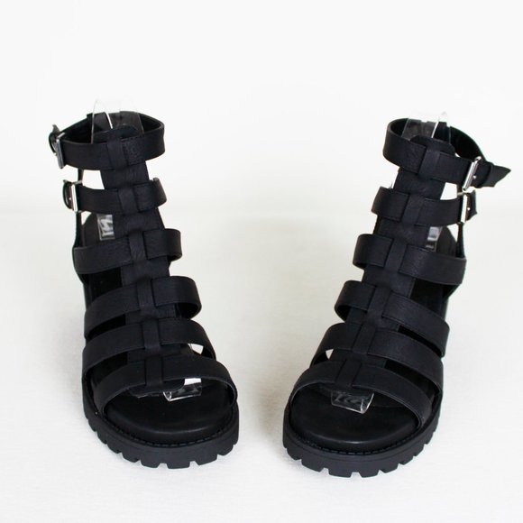 Dirty Laundry Fun Stuff Black Cage Chunky Heel Sandals - Picture 5 of 16
